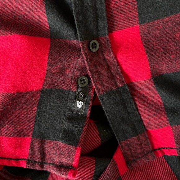 Burnside Men's Size 2X Buffalo Paid Button Down Flannel Grunge Lumerjack Warm - Picture 5 of 9